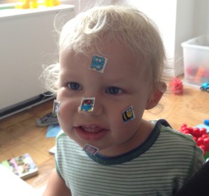 Look stickers on my face!