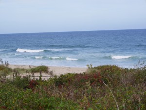 The view of the beach.
