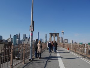The start of the Brooklyn Bridge.