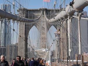The end of the Brooklyn Bridge.