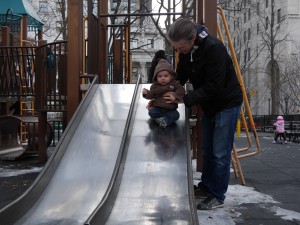 Enjoying the slide.