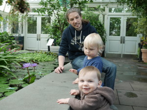 Checking out the pond with Richard.