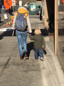 A sweet photo of Tate enjoying walking with his Aunty Jess!