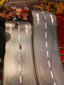 Racing their self-built (or really mummy and daddy built) cars.